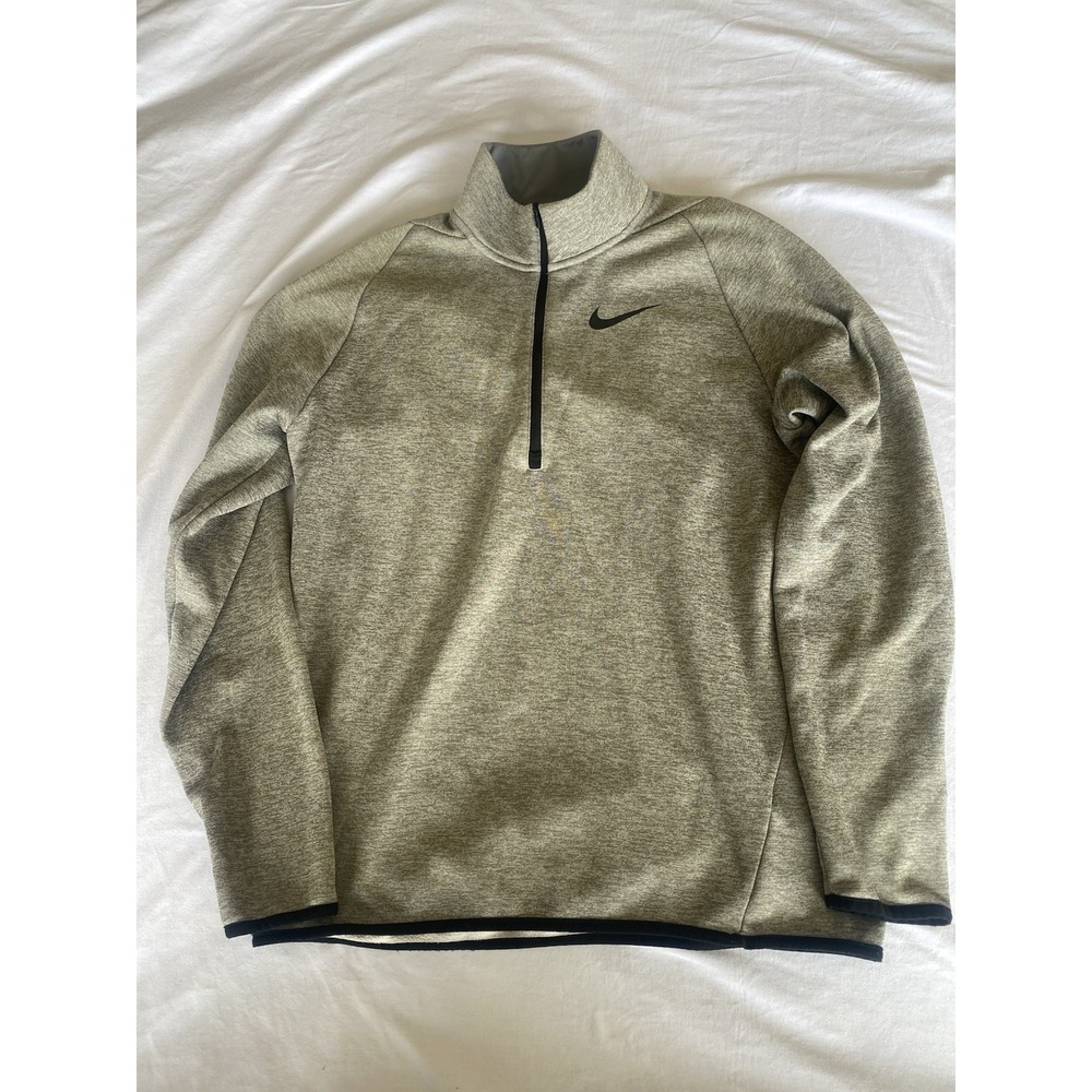 Nike Mens Heather Brown Dri Fit Quarter Zip Pullover Sweatshirt Medium
